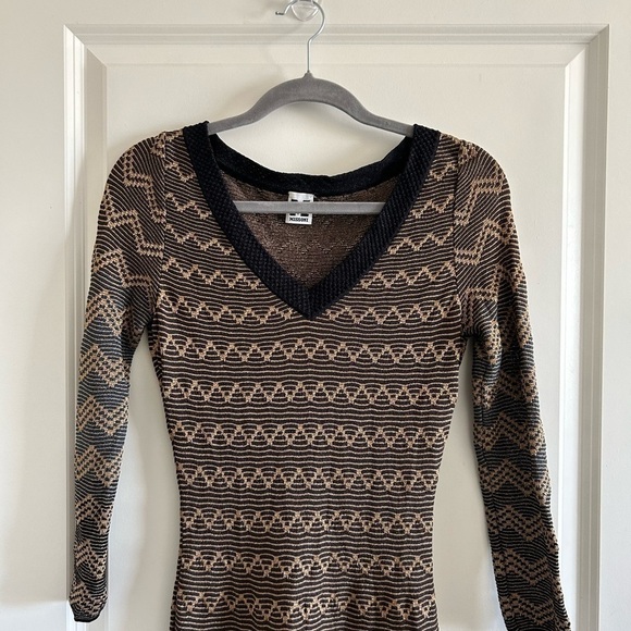 MISSONI Stripped Knee-Length Dress Size 4 - Picture 2 of 11